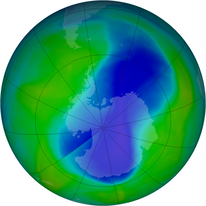 Antarctic ozone map for 30 November 2006